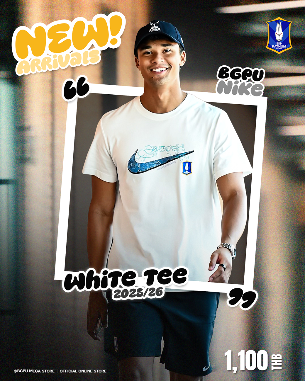 BG Pathum United Nike シャツ BGPU X NIKE WHITE TEE 2025/26 (BLUE SWOOSH) – BGPU | Official Store